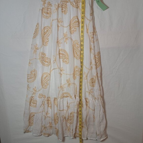 NWT Anthropologie Kindred Petite Women's Maxi Dress White Embroidery Size PL - Picture 14 of 16